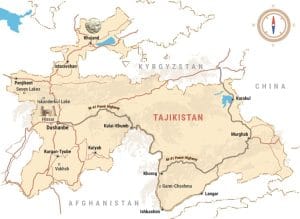 نقشه تاجیکستان